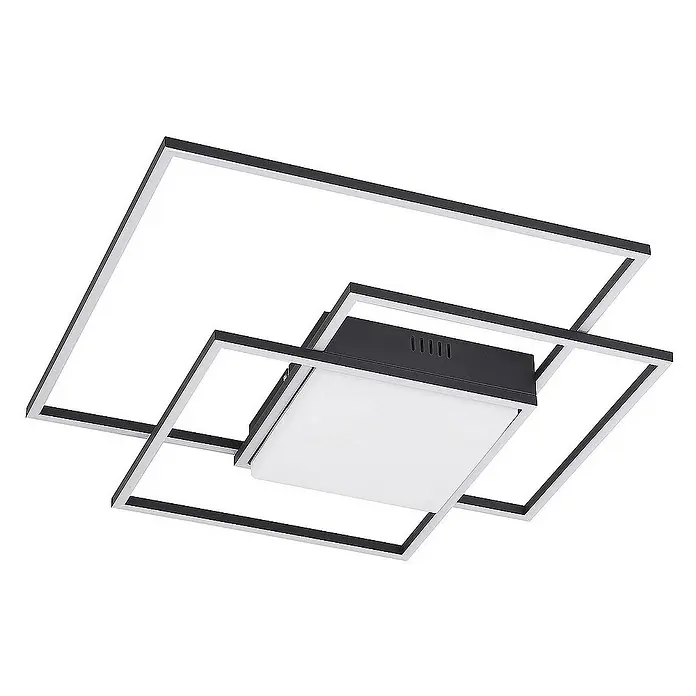 Lindby Deckenleuchte Nelinka - L x B x H: 60 x 58,5 x 7,4 cm, schwarz