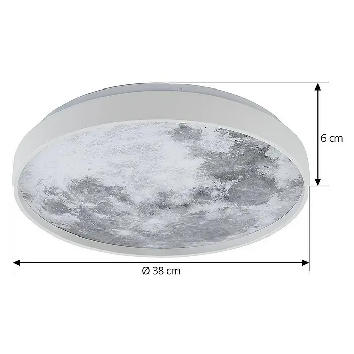 Lindby Deckenleuchte Lune - weiß / opal, alu / grau / zink