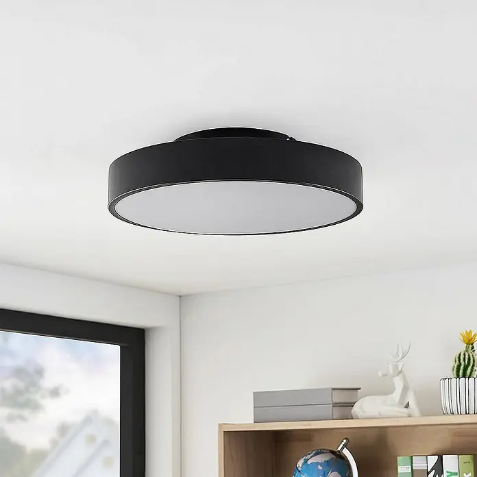 Lindby Deckenleuchte Milada - L x B x H: 40 x 40 x 10 cm, schwarz, schwarz