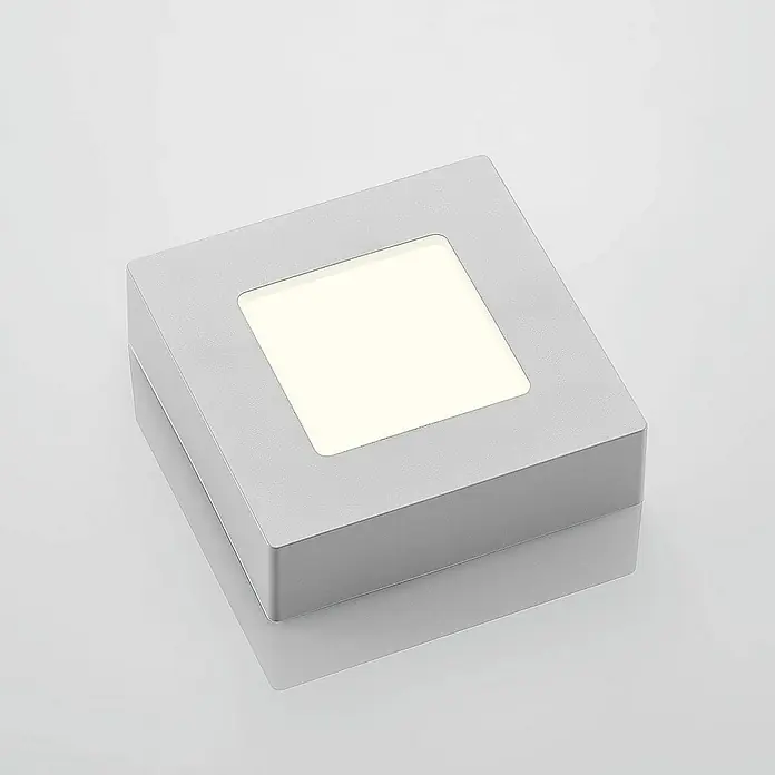 Prios Deckenleuchte Alette - L x B x H: 12,2 x 12,2 x 3,5 cm, weiß / opal, weiß / opal