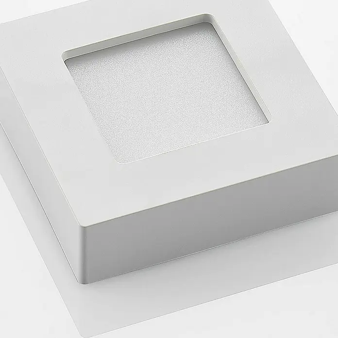 Prios Deckenleuchte Alette - L x B x H: 12,2 x 12,2 x 3,5 cm, weiß / opal, weiß / opal