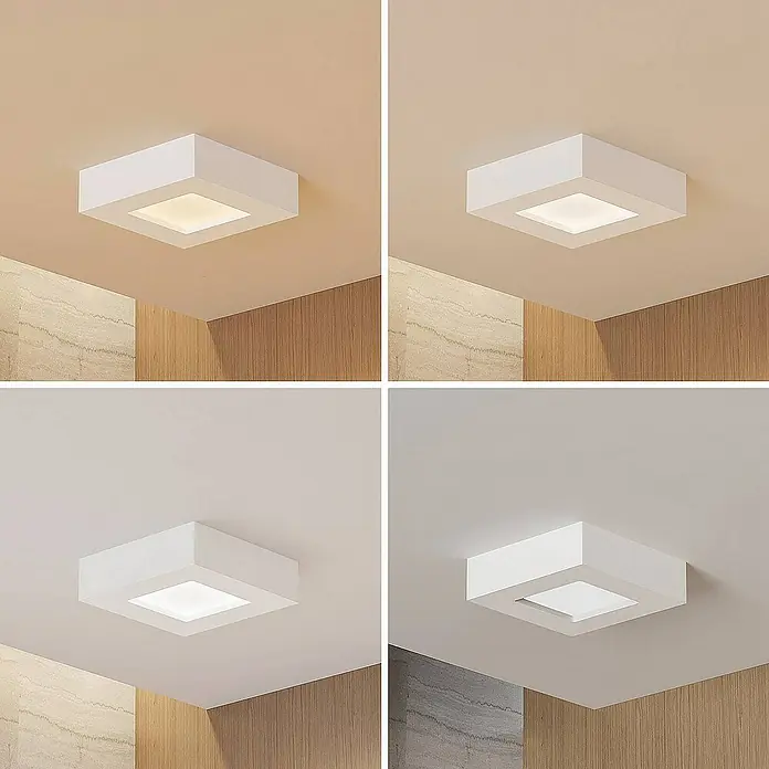 Prios Deckenleuchte Alette - L x B x H: 12,2 x 12,2 x 3,5 cm, weiß / opal, weiß / opal