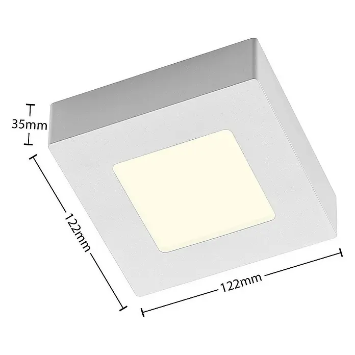 Prios Deckenleuchte Alette - L x B x H: 12,2 x 12,2 x 3,5 cm, weiß / opal, weiß / opal