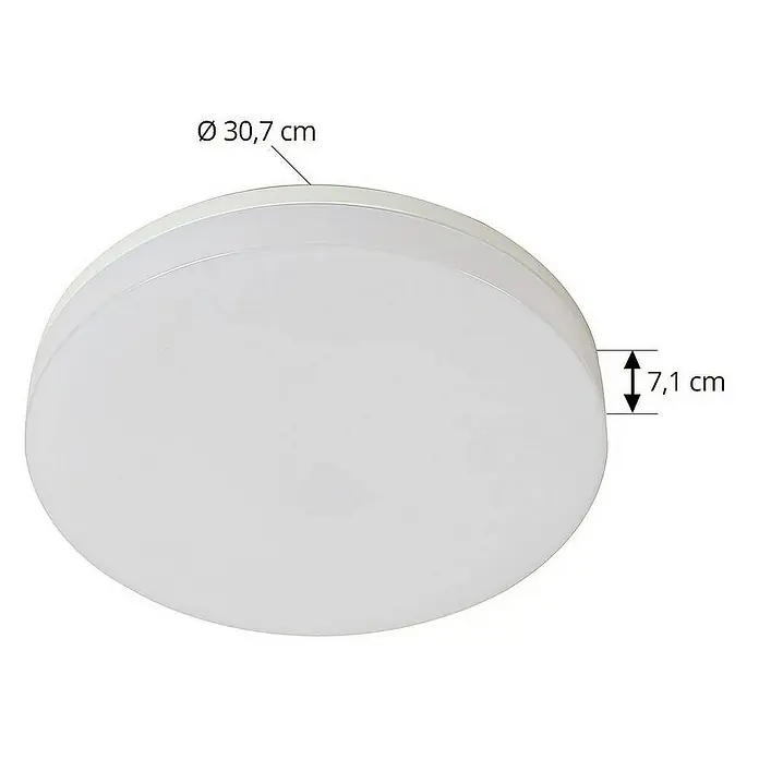 Prios Deckenleuchte Wynion - L x B x H: 30,7 x 30,7 x 7,1 cm, weiß / opal, weiß / opal