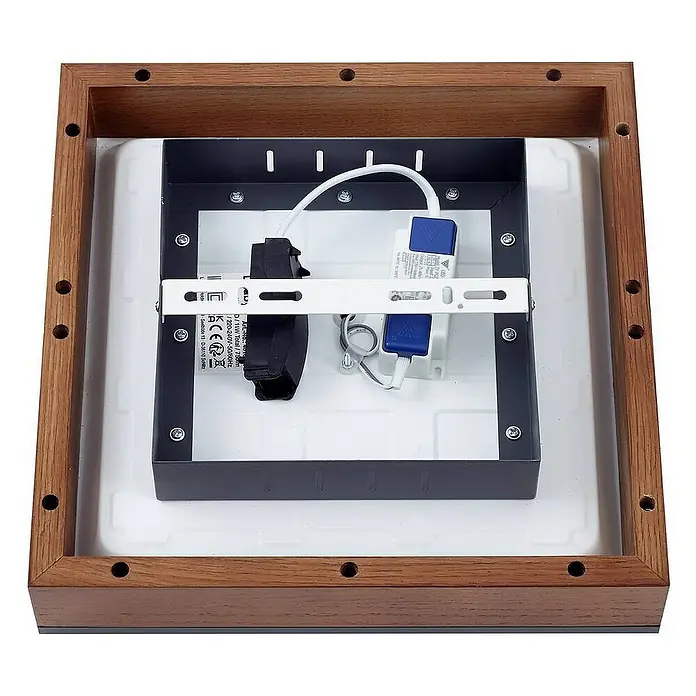 Lindby Deckenleuchte Laviona - L x B x H: 30 x 30 x 6 cm, Holz hell