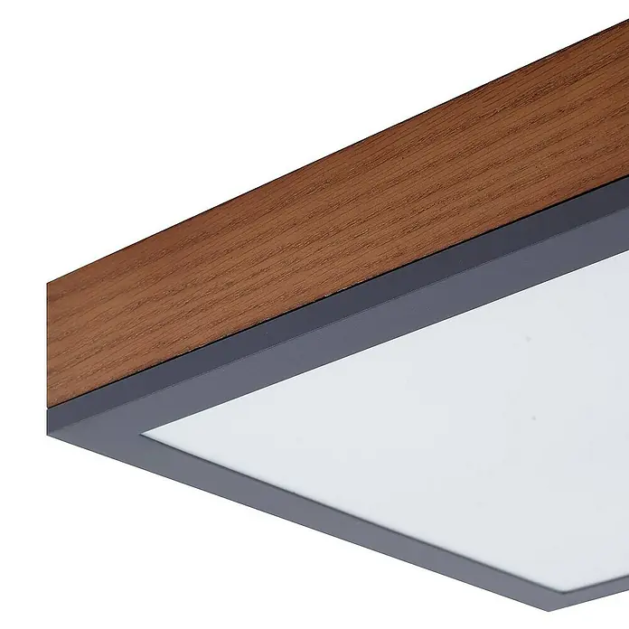 Lindby Deckenleuchte Laviona - L x B x H: 30 x 30 x 6 cm, Holz hell