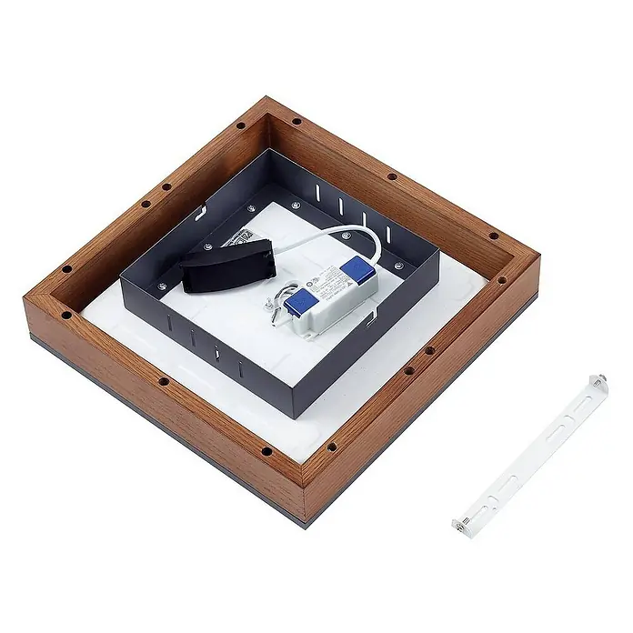 Lindby Deckenleuchte Laviona - L x B x H: 30 x 30 x 6 cm, Holz hell