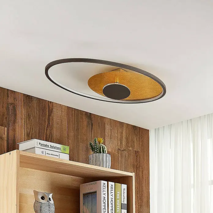 Lindby Deckenleuchte Feival - L x B x H: 73 x 43 x 9 cm, braun / rost