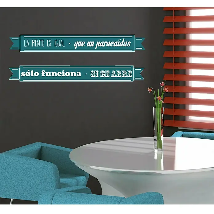Vinilo de pared La Mente - 68 x 48 cm, Gris viejo, Plástico - Vinilo decorativo con cita inspiradora en español, ideal para oficina o salón. La cita motiva y decora el espacio con estilo.
