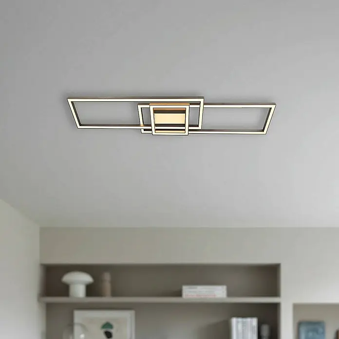 Lindby Deckenleuchte Mairin - L x B x H: 105 x 25,2 x 6,85 cm, alu / grau / zink