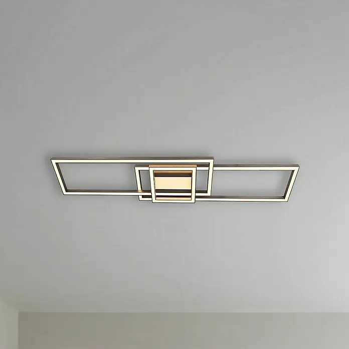 Lindby Deckenleuchte Mairin - L x B x H: 105 x 25,2 x 6,85 cm, alu / grau / zink