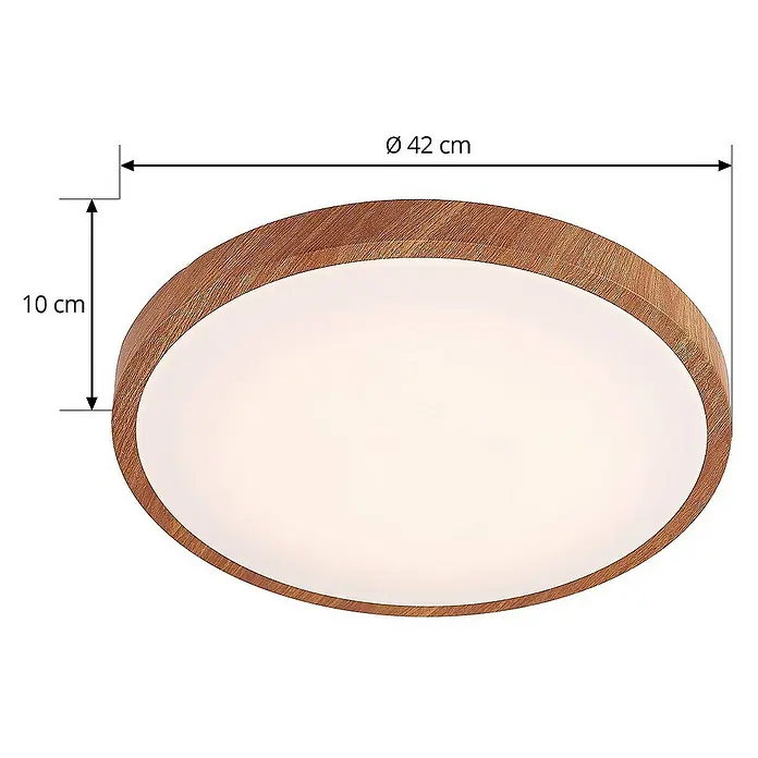 Lindby Deckenleuchte Mynte - L x B x H: 42 x 42 x 10 cm, Holz hell