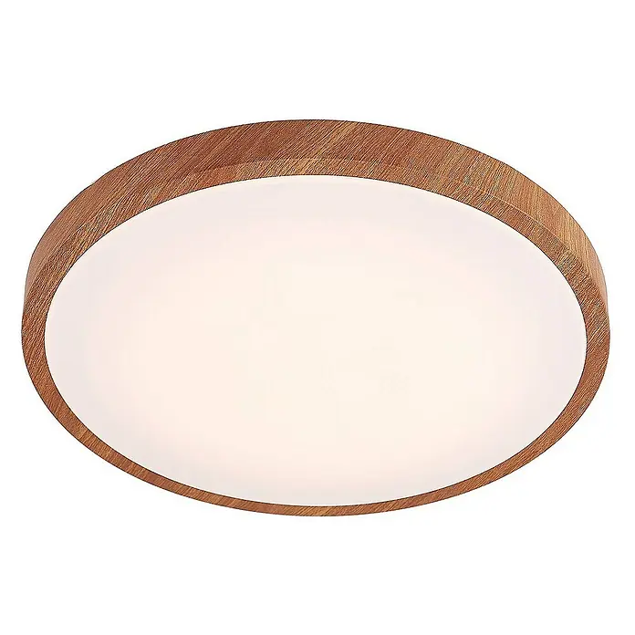 Lindby Deckenleuchte Mynte - L x B x H: 42 x 42 x 10 cm, Holz hell