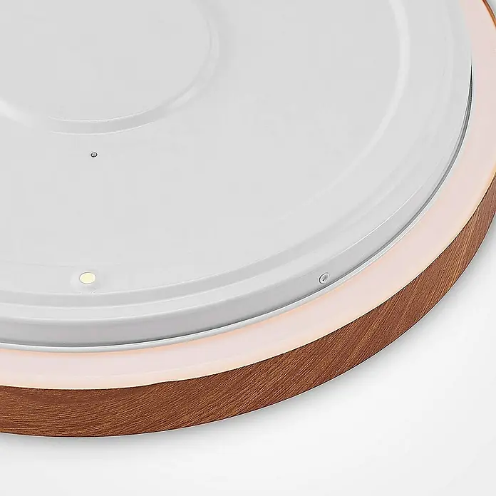 Lindby Deckenleuchte Mynte - L x B x H: 42 x 42 x 10 cm, Holz hell
