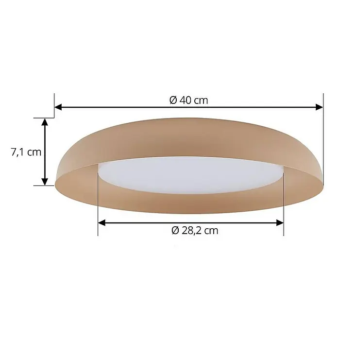 Lindby Deckenleuchte Florie - L x B x H: 40 x 40 x 7,1 cm, creme / amber