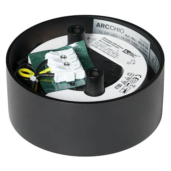Arcchio Deckenleuchte Rotari - schwarz, schwarz
