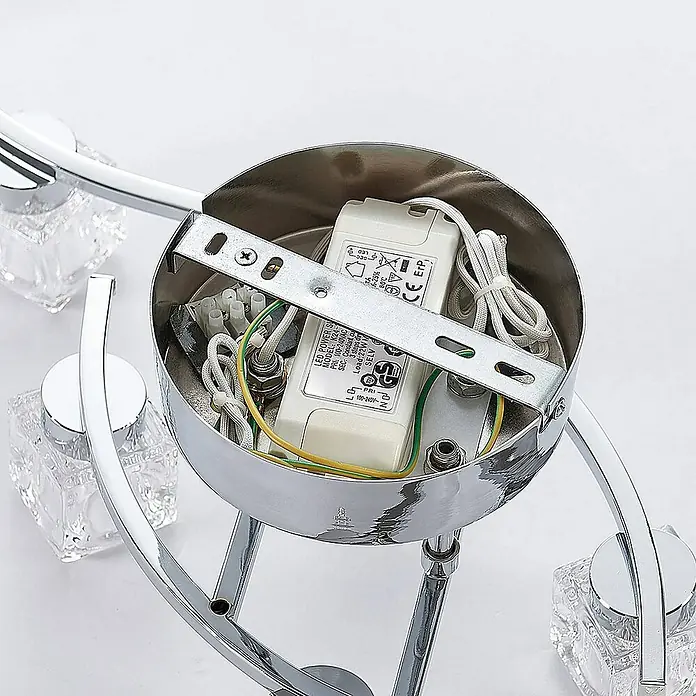 Lindby Deckenleuchte Yaro - chrom / silber