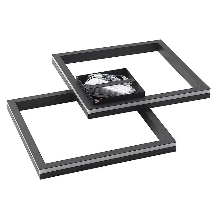 Lucande Deckenleuchte Tjado - L x B x H: 85 x 57 x 8,5 cm, schwarz, schwarz