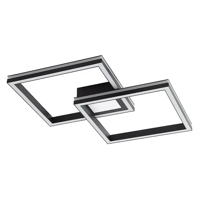 Lucande Deckenleuchte Tjado - L x B x H: 85 x 57 x 8,5 cm, schwarz, schwarz