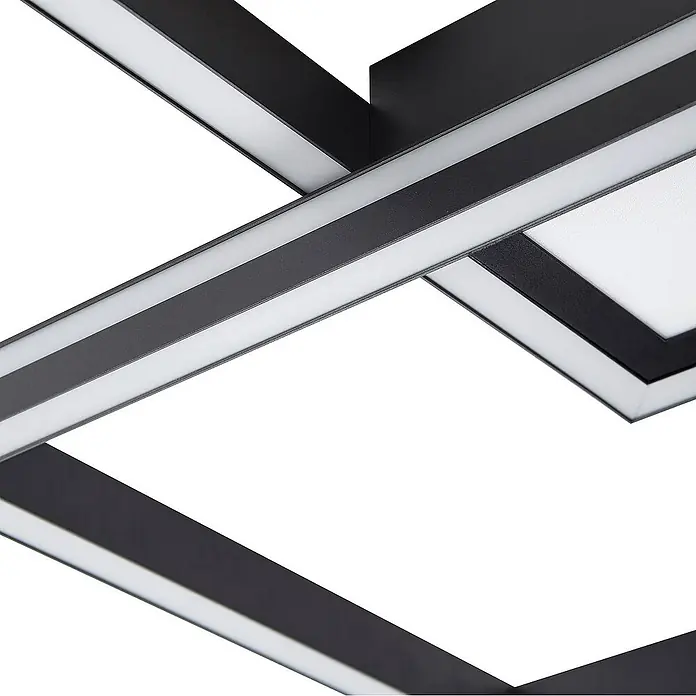 Lucande Deckenleuchte Tjado - L x B x H: 85 x 57 x 8,5 cm, schwarz, schwarz