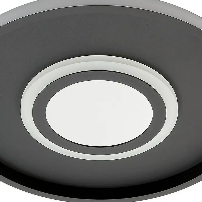 Lindby Deckenleuchte Selian - L x B x H: 40 x 40 x 6,3 cm, schwarz, schwarz