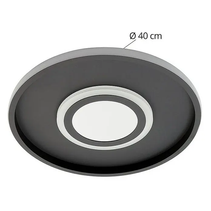 Lindby Deckenleuchte Selian - L x B x H: 40 x 40 x 6,3 cm, schwarz, schwarz