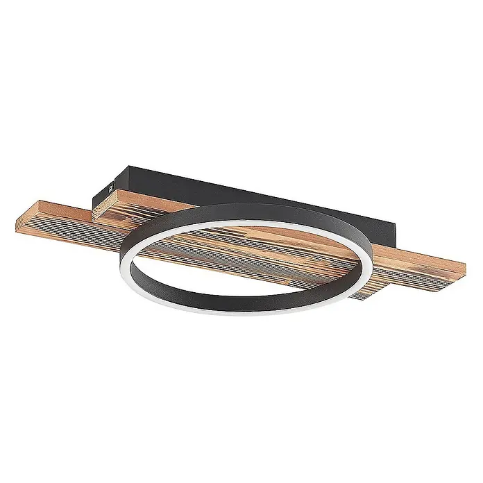 Lindby Deckenleuchte Sentoa - L x B x H: 52,8 x 29,5 x 5,3 cm, Holz hell