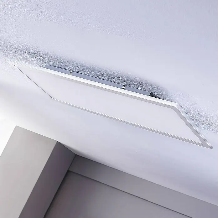 Lindby LED-Panel Livel - L x B x H: 80 x 30 x 5,2 cm, alu / grau / zink, weiß / opal, Neutralweiß