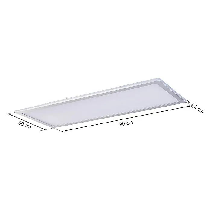 Lindby LED-Panel Livel - L x B x H: 80 x 30 x 5,2 cm, alu / grau / zink, weiß / opal, Neutralweiß