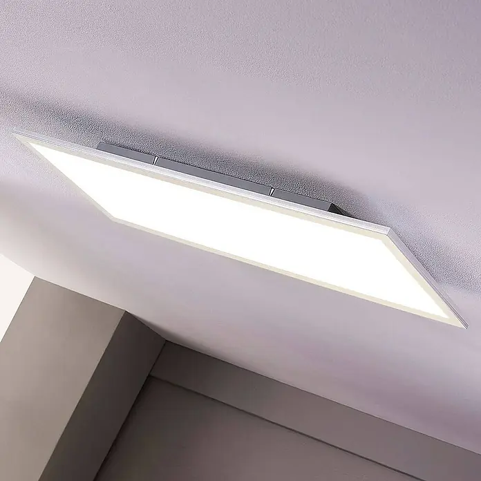 Lindby LED-Panel Livel - L x B x H: 80 x 30 x 5,2 cm, alu / grau / zink, weiß / opal, Neutralweiß