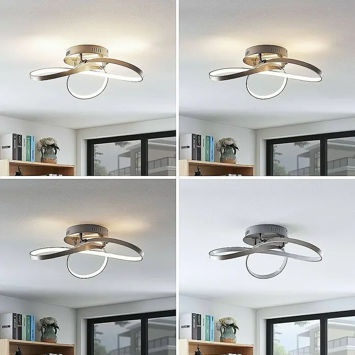 Lindby Deckenleuchte Saliha - alu / grau / zink, alu / grau / zink