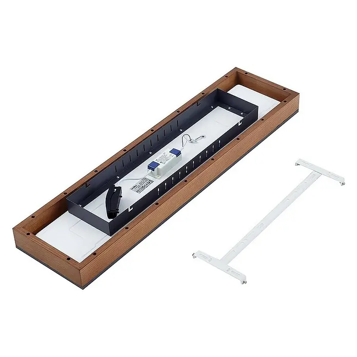 Lindby Deckenleuchte Laviona - L x B x H: 80 x 20 x 7,4 cm, Holz hell