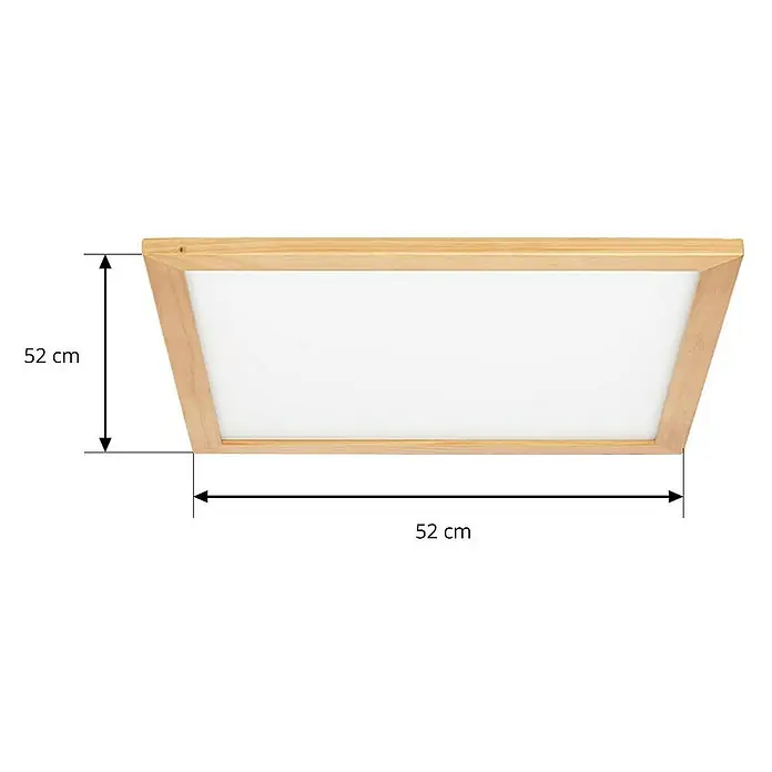 Lucande LED-Panel Joren - L x B x H: 52 x 52 x 5,5 cm, Holz hell