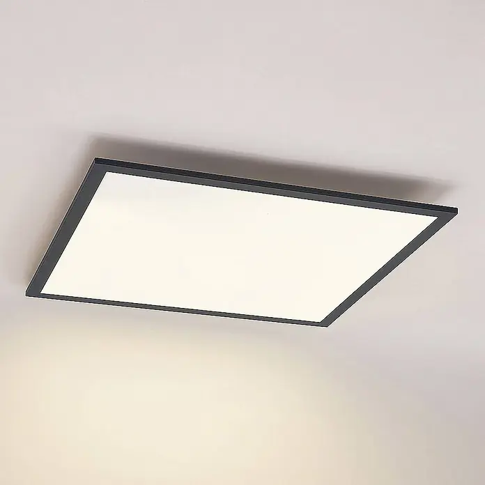Lindby LED-Panel Nelios - L x B x H: 62 x 62 x 5,2 cm, schwarz, Neutralweiß