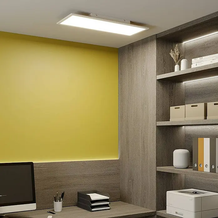 Lindby LED-Panel Luay - L x B x H: 80 x 30 x 5 cm, weiß / opal, weiß / opal