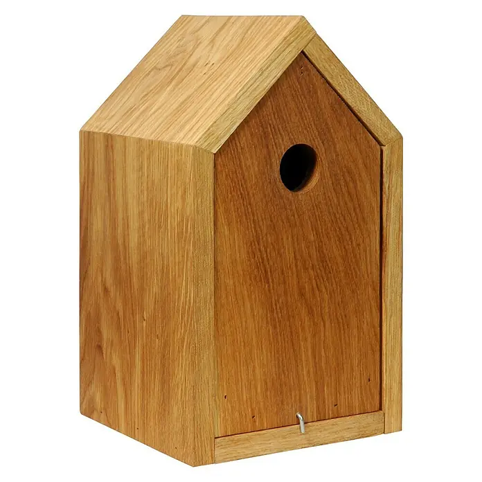 Dobar Vogelhaus Luxus - 16 x 16 x 28 cm, Natur, Holz - Attraktives hölzernes Vogelhaus mit einem kreisförmigen Eingang, ideal als sicherer Nistplatz für Gartenvögel und zur Dekoration.