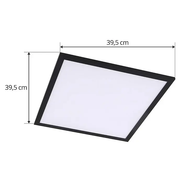 Lindby LED-Panel Enhife - L x B x H: 39,5 x 39,5 x 5 cm, schwarz, Neutralweiß
