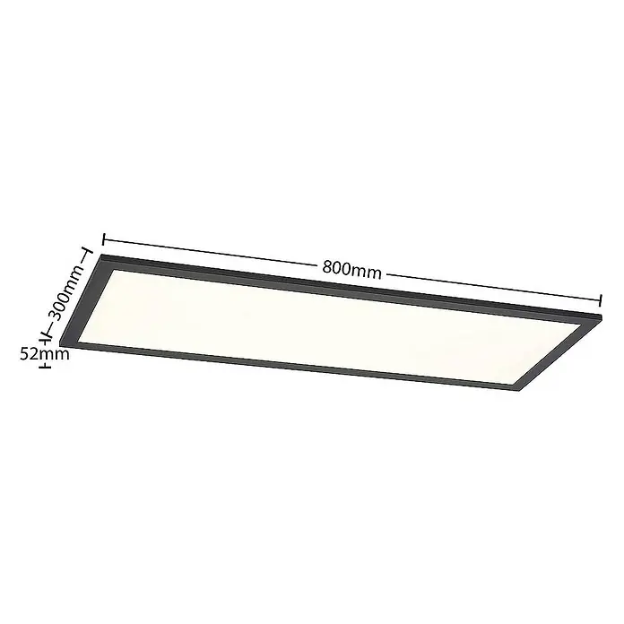 Lindby LED-Panel Nelios - L x B x H: 80 x 30 x 5,2 cm, schwarz, schwarz, Neutralweiß