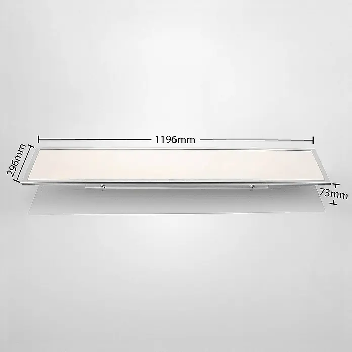 Lindby LED-Panel Stenley - L x B x H: 119,6 x 29,6 x 7,3 cm, weiß / opal
