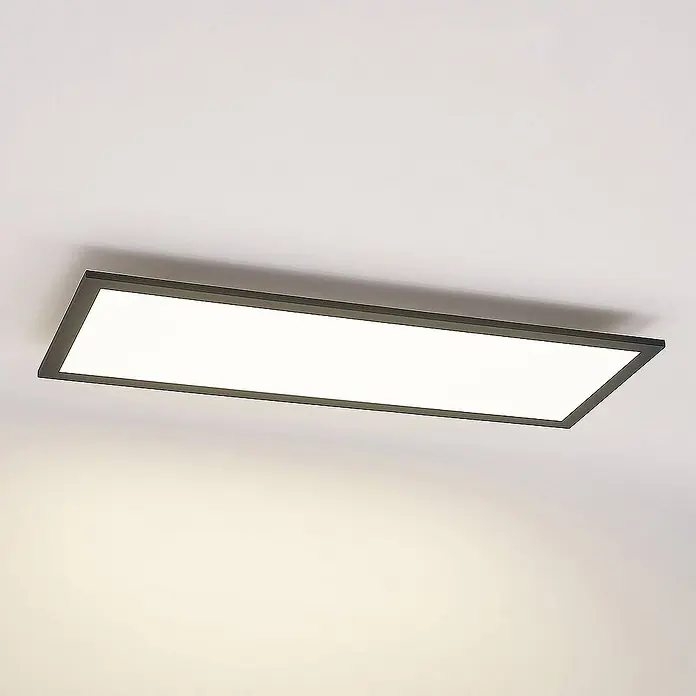 Lindby LED-Panel Nelios - L x B x H: 80 x 30 x 5,2 cm, schwarz, schwarz, Neutralweiß