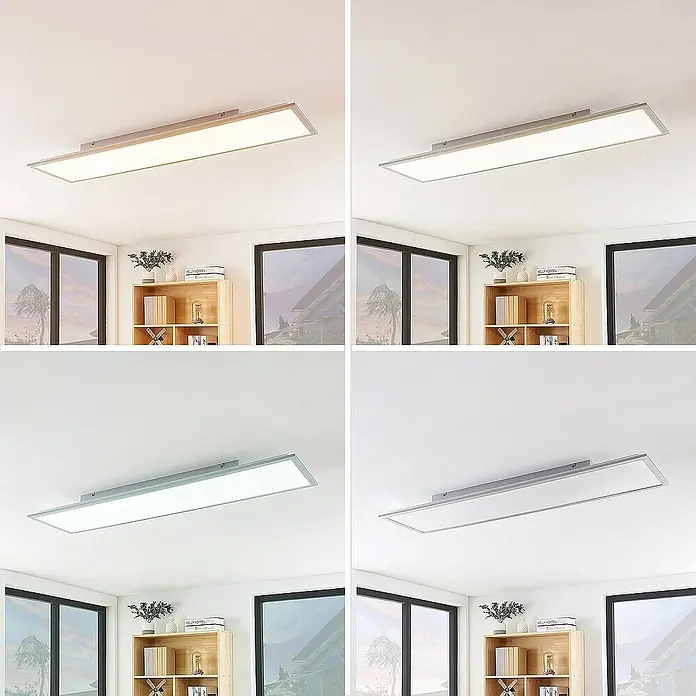 Lindby LED-Panel Stenley - L x B x H: 119,6 x 29,6 x 7,3 cm, weiß / opal