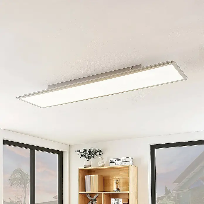 Lindby LED-Panel Stenley - L x B x H: 119,6 x 29,6 x 7,3 cm, weiß / opal