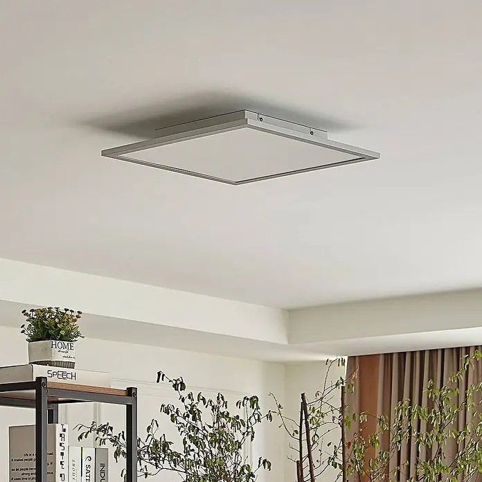 Lindby LED-Panel Livel - alu / grau / zink, Neutralweiß