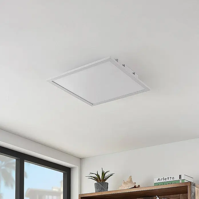 Lindby LED-Panel Quais - L x B x H: 40 x 40 x 5 cm, weiß / opal, weiß / opal, Neutralweiß