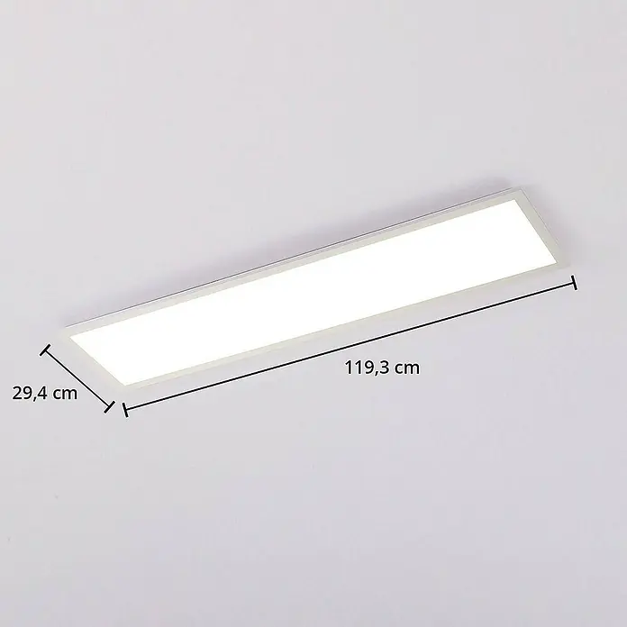 Arcchio LED-Panel Lysander - L x B x H: 119,3 x 29,4 x 5,2 cm, weiß / opal, weiß / opal