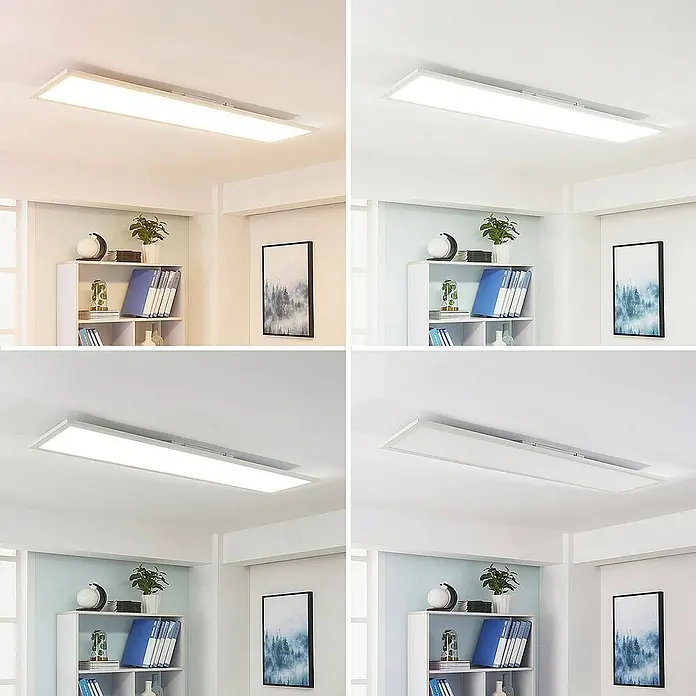 Arcchio LED-Panel Lysander - L x B x H: 119,3 x 29,4 x 5,2 cm, weiß / opal, weiß / opal
