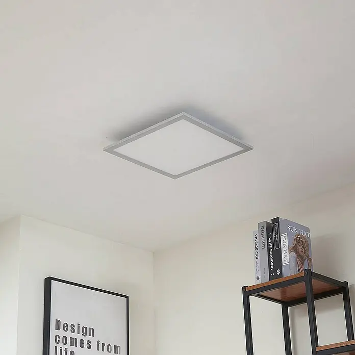 Arcchio LED-Panel Lyndra - L x B x H: 40 x 40 x 5 cm, alu / grau / zink, Neutralweiß
