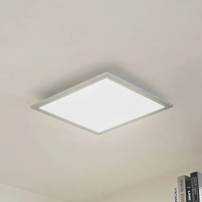 Arcchio LED-Panel Lyndra - L x B x H: 40 x 40 x 5 cm, alu / grau / zink, Neutralweiß