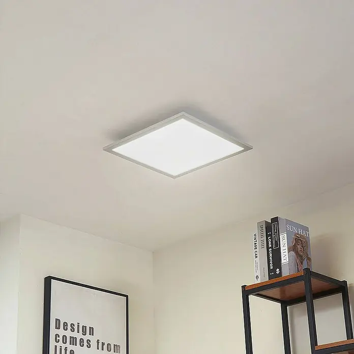 Arcchio LED-Panel Lyndra - L x B x H: 40 x 40 x 5 cm, alu / grau / zink, Neutralweiß