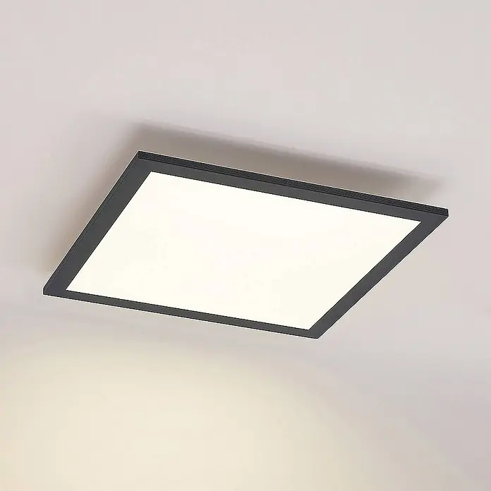 Lindby LED-Panel Nelios - L x B x H: 40 x 40 x 5,2 cm, schwarz, schwarz, Neutralweiß